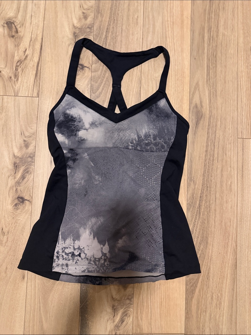 ALO Yoga Black and Gray Racerback Tank